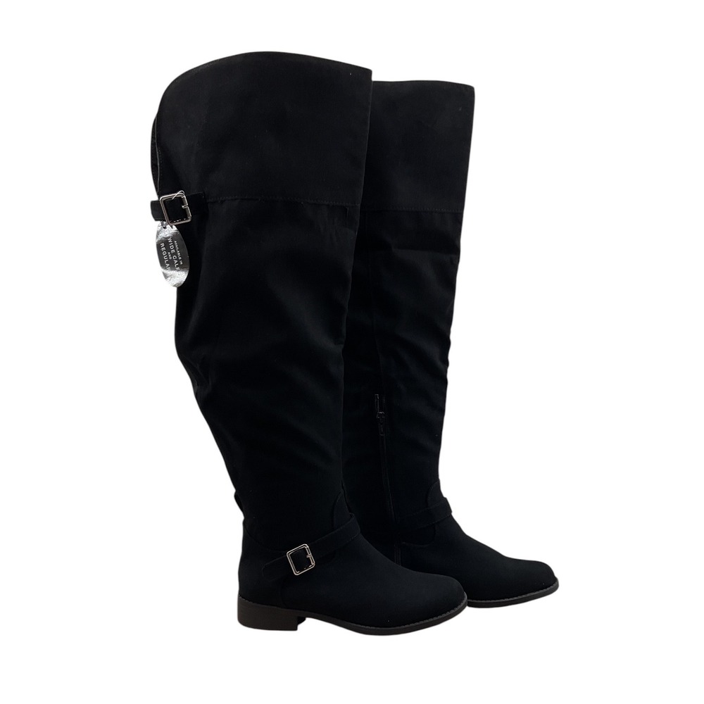 Sun + Stone Anyaa Black Over The Knee Wide Calf Boots Womens 7.5M F42199 - Picture 3 of 9